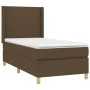 Box spring bed with dark brown fabric mattress 100x200 cm by , Beds and slatted bases - Ref: Foro24-3131812, Price: 364,21 €,...