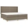 Box spring bed with taupe gray fabric mattress 200x200 cm by , Beds and slatted bases - Ref: Foro24-3131941, Price: 704,60 €,...