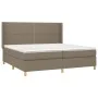 Box spring bed with taupe gray fabric mattress 200x200 cm by , Beds and slatted bases - Ref: Foro24-3131941, Price: 704,60 €,...