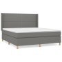 Cama box spring con colchón tela gris oscuro 160x200 cm de , Camas y somieres - Ref: Foro24-3131922, Precio: 556,88 €, Descue...