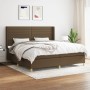 Cama box spring con colchón tela marrón oscuro 200x200 cm de , Camas y somieres - Ref: Foro24-3132100, Precio: 674,79 €, Desc...
