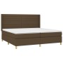 Cama box spring con colchón tela marrón oscuro 200x200 cm de , Camas y somieres - Ref: Foro24-3132100, Precio: 674,79 €, Desc...