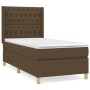 Cama box spring con colchón tela marrón oscuro 100x200 cm de , Camas y somieres - Ref: Foro24-3132212, Precio: 380,15 €, Desc...