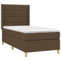 Cama box spring con colchón tela marrón oscuro 100x200 cm de , Camas y somieres - Ref: Foro24-3132212, Precio: 380,15 €, Desc...
