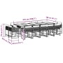 Set comedor de jardín con cojines 15 pzas ratán sintético negro en Conjuntos de jardín | Comprar online en Foru.es