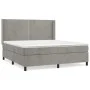 Cama box spring con colchón terciopelo gris claro 160x200 cm de , Camas y somieres - Ref: Foro24-3132627, Precio: 502,88 €, D...