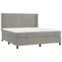 Cama box spring con colchón terciopelo gris claro 160x200 cm de , Camas y somieres - Ref: Foro24-3132627, Precio: 502,88 €, D...