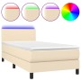 Cama box spring con colchón y LED tela crema 80x200 cm de , Camas y somieres - Ref: Foro24-3132954, Precio: 310,81 €, Descuen...