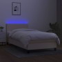 Cama box spring con colchón y LED tela crema 80x200 cm de , Camas y somieres - Ref: Foro24-3132954, Precio: 310,81 €, Descuen...