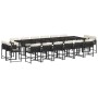 Set de muebles jardín 17 pzas con cojines ratán sintético negro en Conjuntos de jardín | Comprar online en Foru.es