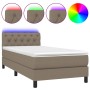 Cama box spring colchón y luces LED gris taupe 80x200 cm de , Camas y somieres - Ref: Foro24-3133353, Precio: 309,60 €, Descu...