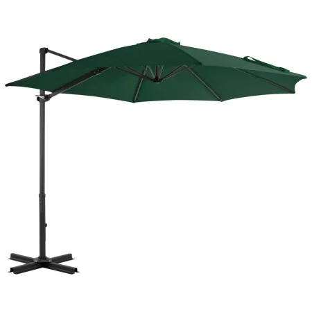 Sombrilla voladiza con poste de aluminio verde 300 cm de vidaXL, Sombrillas - Ref: Foro24-44621, Precio: 190,22 €, Descuento: %