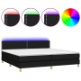 Cama box spring con colchón LED tela negro 200x200 cm de , Camas y somieres - Ref: Foro24-3133663, Precio: 578,50 €, Descuent...