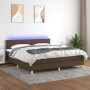 Cama box spring con colchón LED tela marrón oscuro 180x200 cm de , Camas y somieres - Ref: Foro24-3133656, Precio: 532,71 €, ...