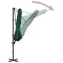 Sombrilla voladiza con poste de aluminio verde 300 cm de vidaXL, Sombrillas - Ref: Foro24-44621, Precio: 190,22 €, Descuento: %