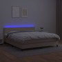 Cama box spring colchón LED cuero sintético capuchino 180x200cm de , Camas y somieres - Ref: Foro24-3134182, Precio: 526,85 €...