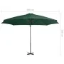 Sombrilla voladiza con poste de aluminio verde 300 cm de vidaXL, Sombrillas - Ref: Foro24-44621, Precio: 190,22 €, Descuento: %