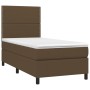 Cama box spring colchón y luces LED tela marrón oscuro 90x190cm de , Camas y somieres - Ref: Foro24-3134760, Precio: 317,92 €...
