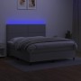 Cama box spring colchón y luces LED tela gris claro 160x200 cm de , Camas y somieres - Ref: Foro24-3134805, Precio: 537,52 €,...