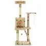 Rascador para gatos con poste de sisal 120 cm huellas beige de vidaXL, Mobiliario para gatos - Ref: Foro24-170593, Precio: 73...