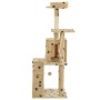 Rascador para gatos con poste de sisal 120 cm huellas beige de vidaXL, Mobiliario para gatos - Ref: Foro24-170593, Precio: 74...