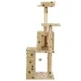 Rascador para gatos con poste de sisal 120 cm huellas beige de vidaXL, Mobiliario para gatos - Ref: Foro24-170593, Precio: 73...