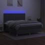 Cama box spring colchón y luces LED tela gris oscuro 160x200 cm de , Camas y somieres - Ref: Foro24-3135366, Precio: 548,18 €...