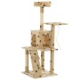 Rascador para gatos con poste de sisal 120 cm huellas beige de vidaXL, Mobiliario para gatos - Ref: Foro24-170593, Precio: 74...