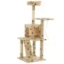 Rascador para gatos con poste de sisal 120 cm huellas beige de vidaXL, Mobiliario para gatos - Ref: Foro24-170593, Precio: 73...