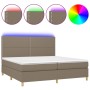 Cama box spring colchón y luces LED tela gris taupe 200x200 cm de , Camas y somieres - Ref: Foro24-3135385, Precio: 696,61 €,...