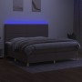Cama box spring colchón y luces LED tela gris taupe 200x200 cm de , Camas y somieres - Ref: Foro24-3135385, Precio: 696,61 €,...