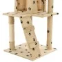 Rascador para gatos con poste de sisal 120 cm huellas beige de vidaXL, Mobiliario para gatos - Ref: Foro24-170593, Precio: 73...
