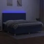 Box spring bed mattress and LED lights blue fabric 200x200 cm by , Beds and slatted bases - Ref: Foro24-3135387, Price: 619,3...