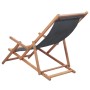 Silla de playa plegable de tela y estructura de madera gris de vidaXL, Sillas de jardín - Ref: Foro24-43997, Precio: 64,29 €,...