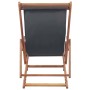 Silla de playa plegable de tela y estructura de madera gris de vidaXL, Sillas de jardín - Ref: Foro24-43997, Precio: 64,29 €,...
