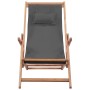 Silla de playa plegable de tela y estructura de madera gris de vidaXL, Sillas de jardín - Ref: Foro24-43997, Precio: 64,29 €,...