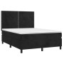 Cama box spring colchón y LED terciopelo negro 140x190 cm de , Camas y somieres - Ref: Foro24-3136061, Precio: 450,33 €, Desc...
