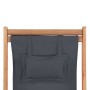 Silla de playa plegable de tela y estructura de madera gris de vidaXL, Sillas de jardín - Ref: Foro24-43997, Precio: 64,29 €,...