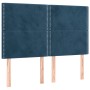 Cama box spring colchón y LED terciopelo azul oscuro 140x190 cm de , Camas y somieres - Ref: Foro24-3136063, Precio: 475,63 €...