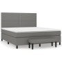 Cama box spring con colchón tela gris oscuro 160x200 cm de , Camas y somieres - Ref: Foro24-3136526, Precio: 599,57 €, Descue...