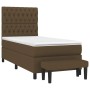 Cama box spring con colchón tela marrón oscuro 100x200 cm de , Camas y somieres - Ref: Foro24-3136816, Precio: 424,83 €, Desc...