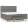 Cama box spring con colchón tela gris oscuro 160x200 cm de , Camas y somieres - Ref: Foro24-3137086, Precio: 581,10 €, Descue...