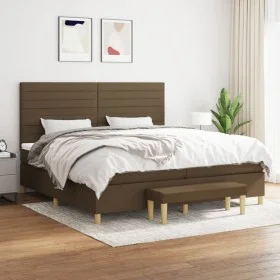 Boxspringbett mit dunkelbrauner Stoffmatratze 200x200 cm von , Betten und Lattenroste - Ref: Foro24-3137264, Preis: 746,47 €,...