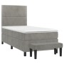 Cama box spring con colchón terciopelo gris claro 80x200 cm de , Camas y somieres - Ref: Foro24-3137749, Precio: 343,94 €, De...