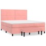 Cama box spring con colchón terciopelo rosa 160x200 cm de , Camas y somieres - Ref: Foro24-3137796, Precio: 579,06 €, Descuen...