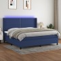 Cama box spring colchón y luces LED tela azul 200x200 cm de , Camas y somieres - Ref: Foro24-3138267, Precio: 672,00 €, Descu...