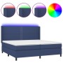 Cama box spring colchón y luces LED tela azul 200x200 cm de , Camas y somieres - Ref: Foro24-3138267, Precio: 672,00 €, Descu...