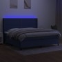 Cama box spring colchón y luces LED tela azul 200x200 cm de , Camas y somieres - Ref: Foro24-3138267, Precio: 672,00 €, Descu...