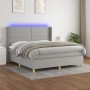 Cama box spring colchón y luces LED tela gris claro 160x200 cm de , Camas y somieres - Ref: Foro24-3138805, Precio: 546,19 €,...