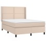Cama box spring colchón LED cuero sintético capuchino 140x190cm de , Camas y somieres - Ref: Foro24-3139324, Precio: 501,94 €...